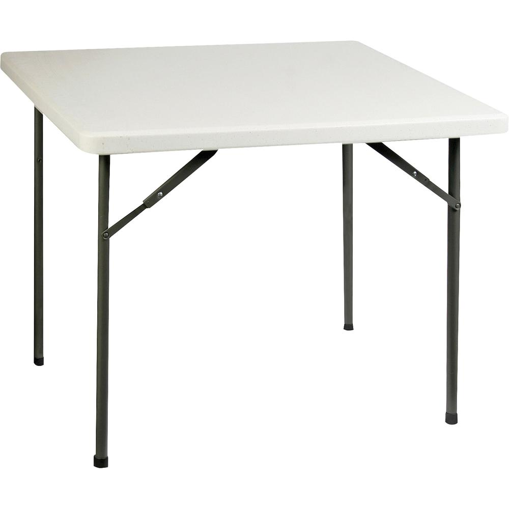 Lorell Banquet Folding Table - 29" Height x 36" Width x 36" Depth - Gray, Powder Coated - 1 Each