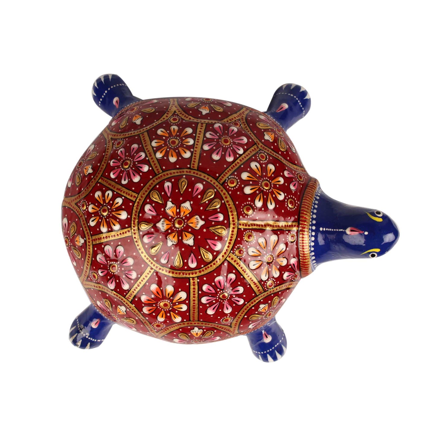 Handcrafted Metal Meenakari Tortoise Statue (16 cm)
