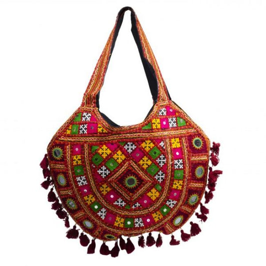 Handcrafted Multicolor Rajcoti Banjara Cotton Handbag