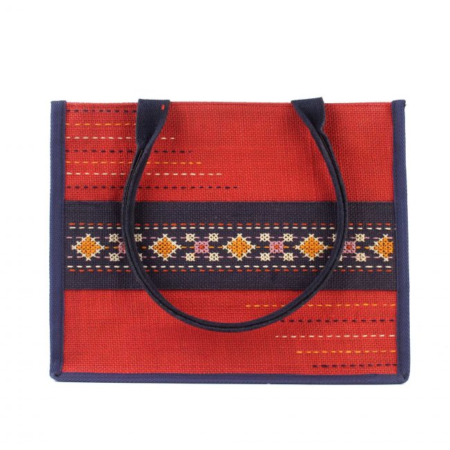 Handmade Red Jute Tiffin Lunch Bag