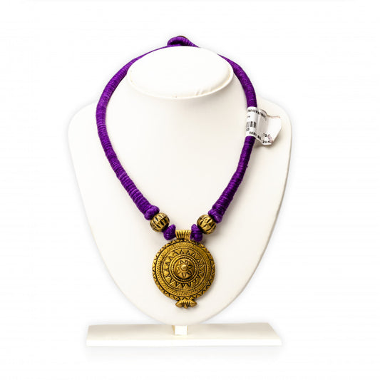 Handmade Designer Purple Thread Necklace