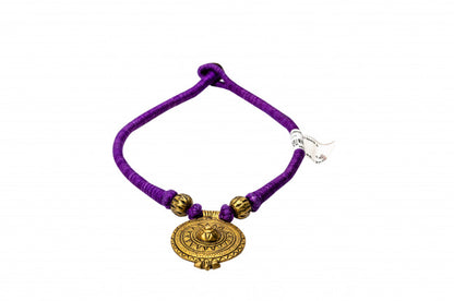 Handmade Designer Purple Thread Necklace