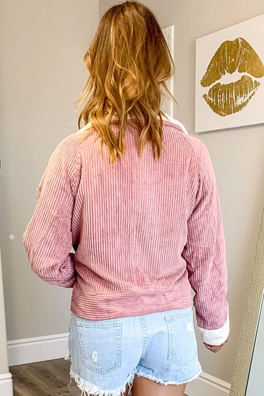 Miles Away Corduroy Pink Jacket