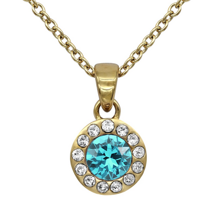 Birthstone Necklace 24K Gold Plated With Swarovski Crystals