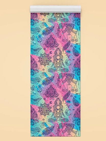Yoga Woman And Elephant Pattern Yoga Mat -Image by Shutterstock