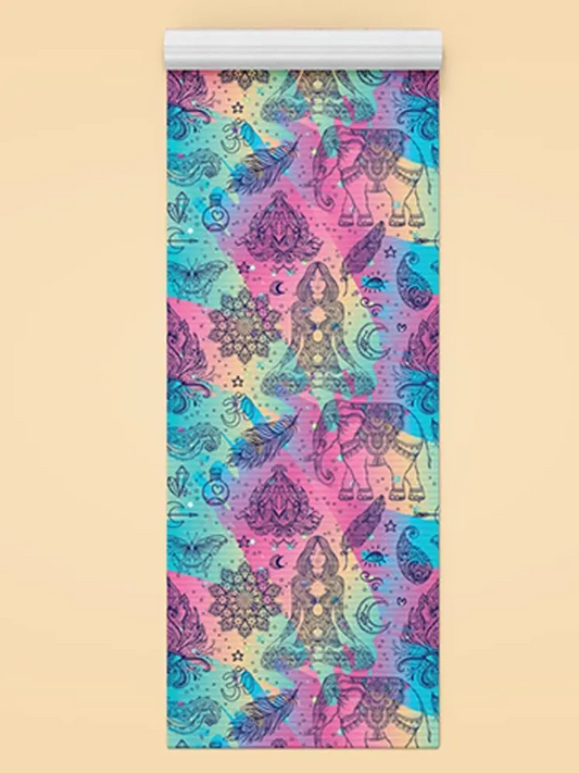 Yoga Woman And Elephant Pattern Yoga Mat -Image by Shutterstock