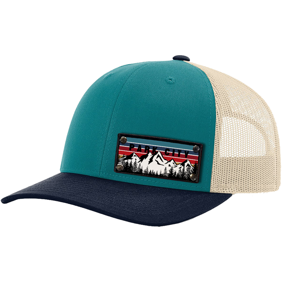 Park City Mtn Sunset Red on Teal, Birch & Navy