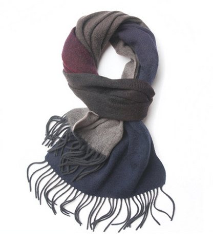 Degradé Lambswool Scarf Woven Navy Red Grey