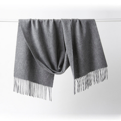 Lambswool Scarf Woven Plain Grey