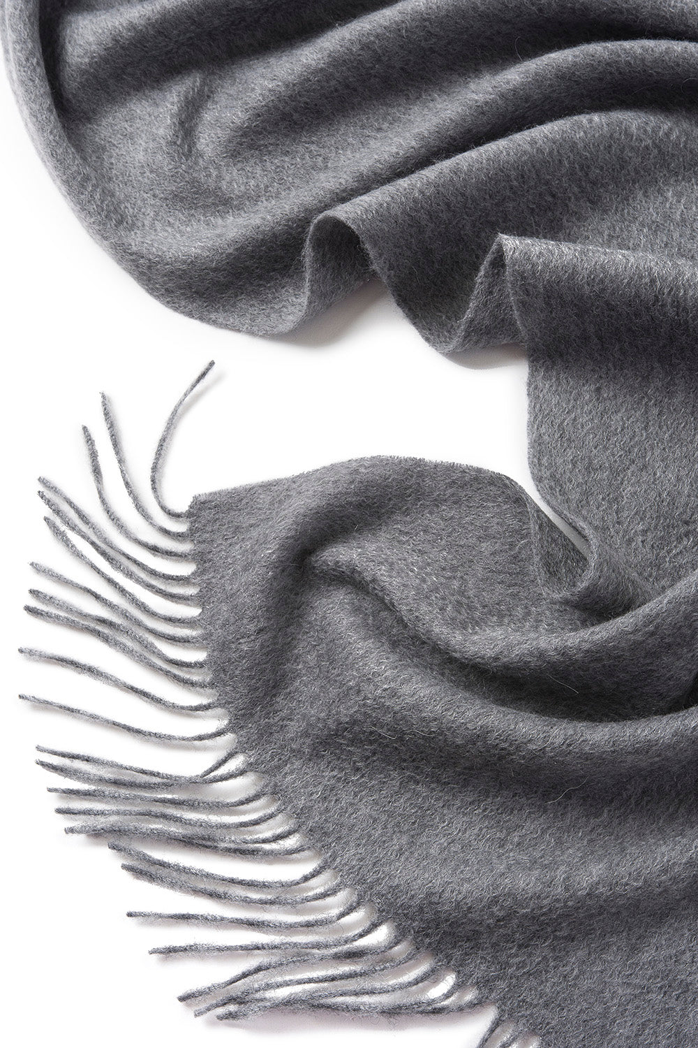 Lambswool Scarf Woven Plain Grey