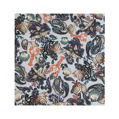 Silk printed pocket square White