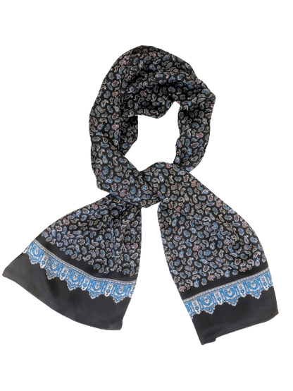 Bordeaux Paisley 100% Silk Scarf 157 x 27 cm