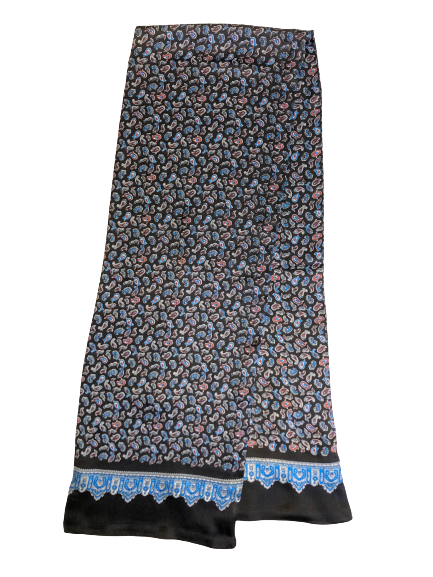 Bordeaux Paisley 100% Silk Scarf 157 x 27 cm