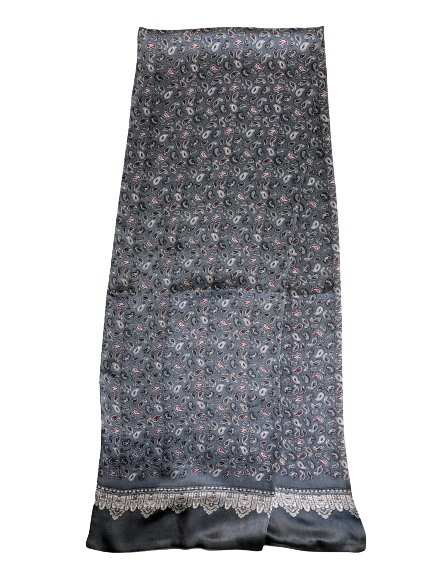 Bordeaux Paisley 100% Silk Scarf 157 x 27 cm