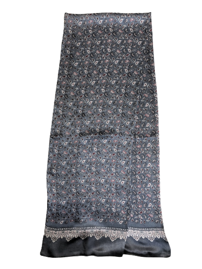 Bordeaux Paisley 100% Silk Scarf 157 x 27 cm
