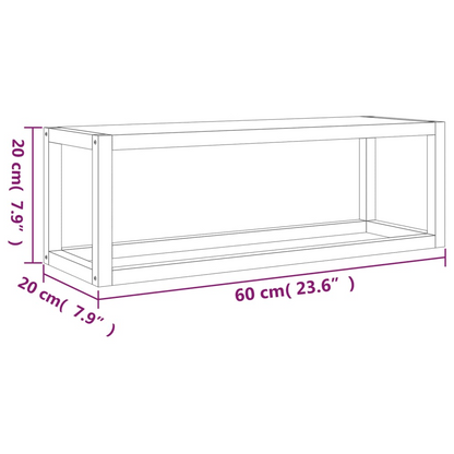 vidaXL Towel Rack 23.6"x7.9"x7.9" Solid Wood Walnut
