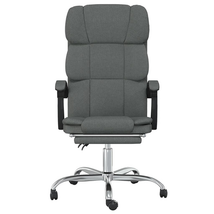 vidaXL Reclining Office Chair Dark Gray Fabric