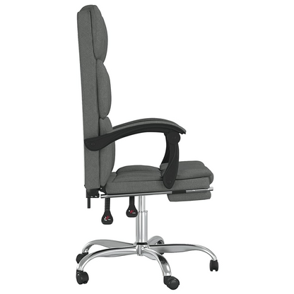 vidaXL Reclining Office Chair Dark Gray Fabric