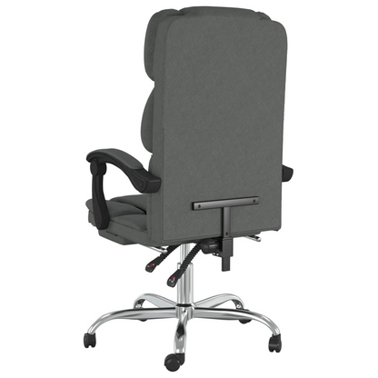 vidaXL Reclining Office Chair Dark Gray Fabric