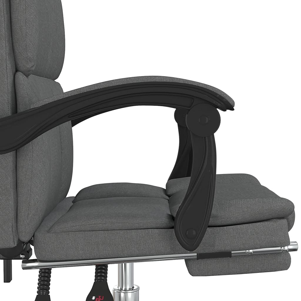vidaXL Reclining Office Chair Dark Gray Fabric
