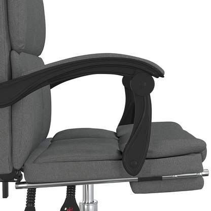 vidaXL Reclining Office Chair Dark Gray Fabric