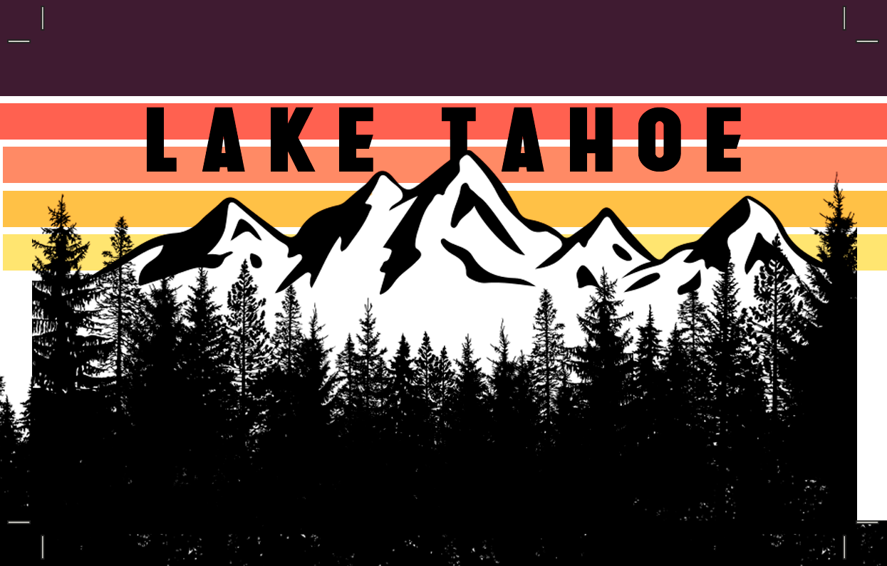 Lake Tahoe Mtn Sunset Purple YP6506 Black