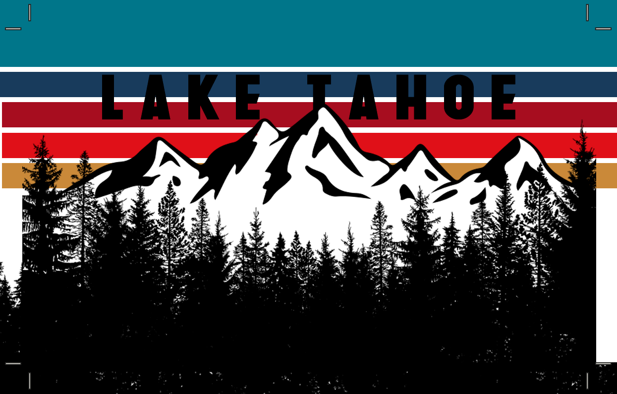Lake Tahoe Mtn Sunset Red RCH168 H. Gray and Black