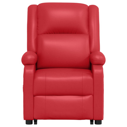 vidaXL Power Lift Massage Recliner Red Faux Leather
