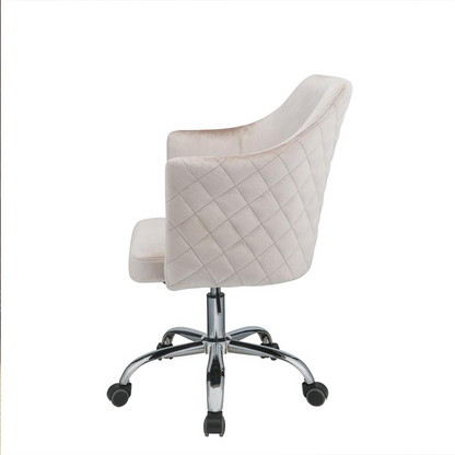 25" X 23" X 37" Champagne Velvet Office Chair