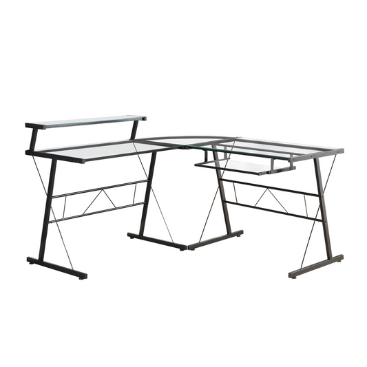 23" Black L-Shape Computer Desk