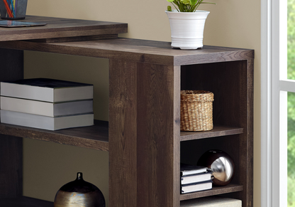 47" Brown L-Shape Computer Desk With Three Drawers