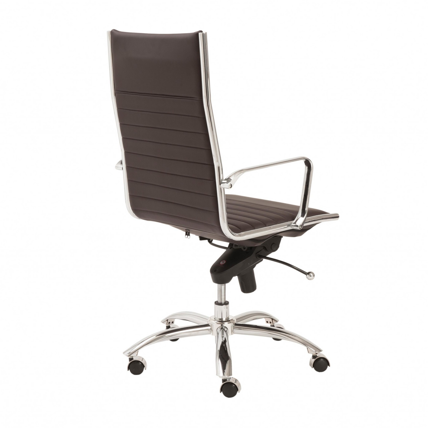 26.38" X 25.60" X 45.08" High Back Office Chair In Brown With Chromed Steel Base