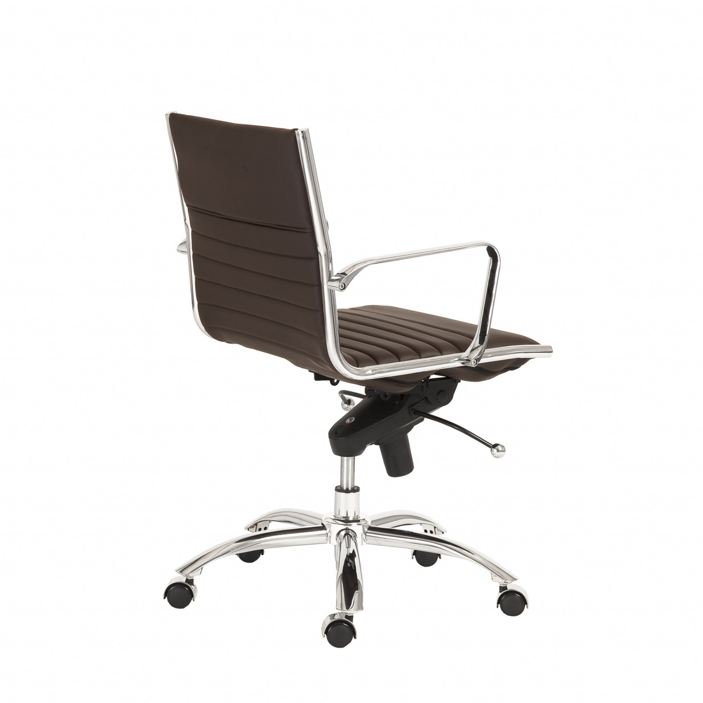 27.01" X 25.04" X 38" Low Back Office Chair In Brown With Chromed Steel Base