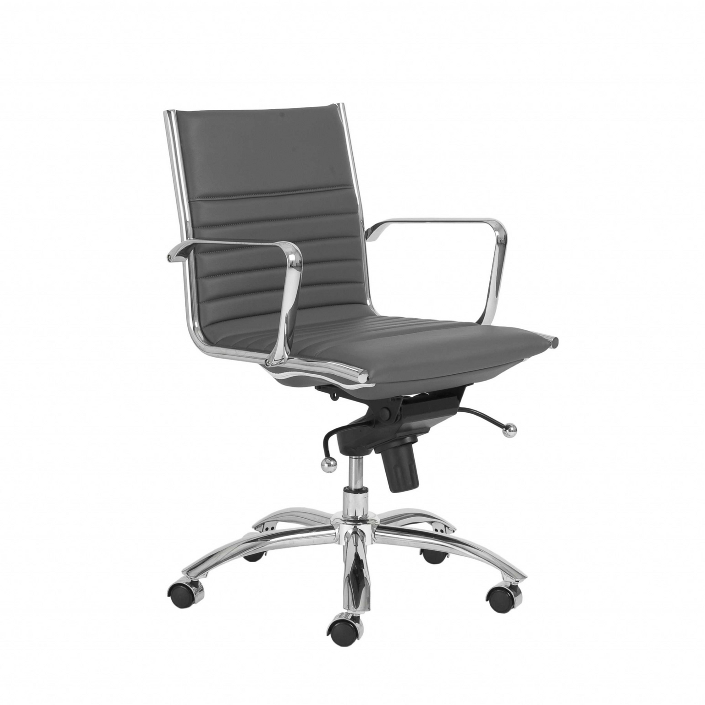 27.01" X 25.04" X 38" Low Back Office Chair In Gray With Chromed Steel Base