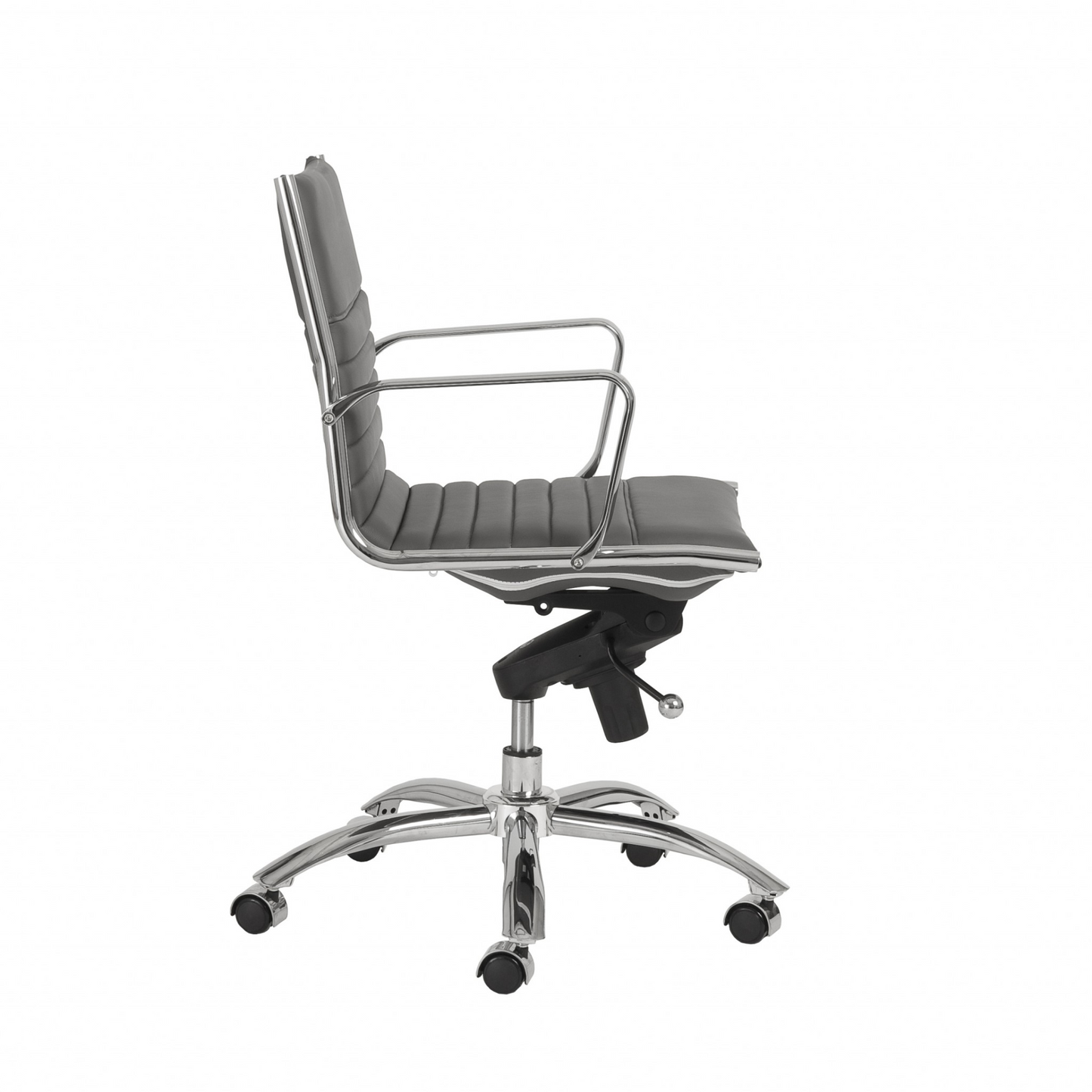 27.01" X 25.04" X 38" Low Back Office Chair In Gray With Chromed Steel Base