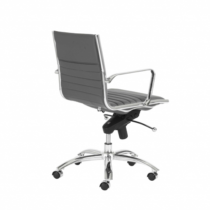 27.01" X 25.04" X 38" Low Back Office Chair In Gray With Chromed Steel Base