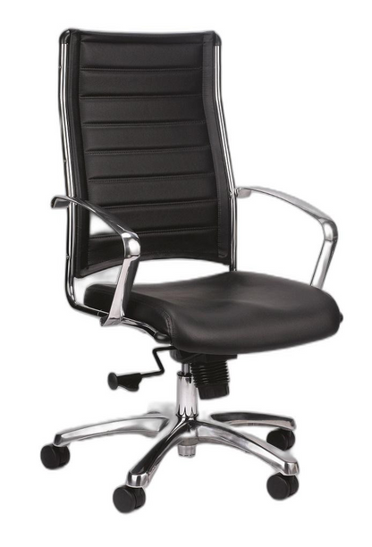 22" X 25.5" X 35.8" Black Leather Chair