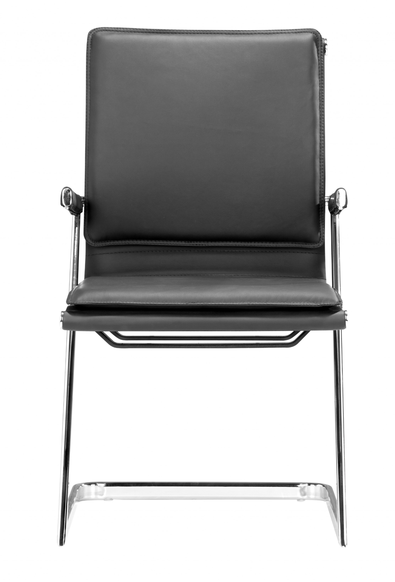 Set of Two Black Faux Leather Z Arm Office Chairs