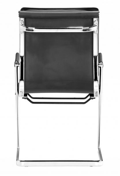 Set of Two Black Faux Leather Z Arm Office Chairs