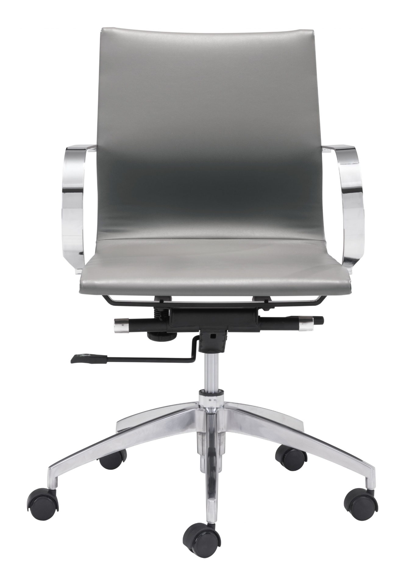 Gray Ergonomic Conference Room Low Back Rolling Office Chair