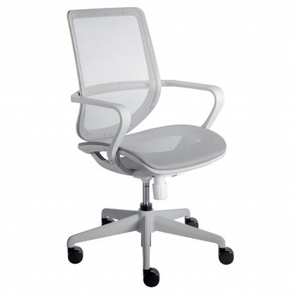 White Mesh Office Chair with Metal Frame