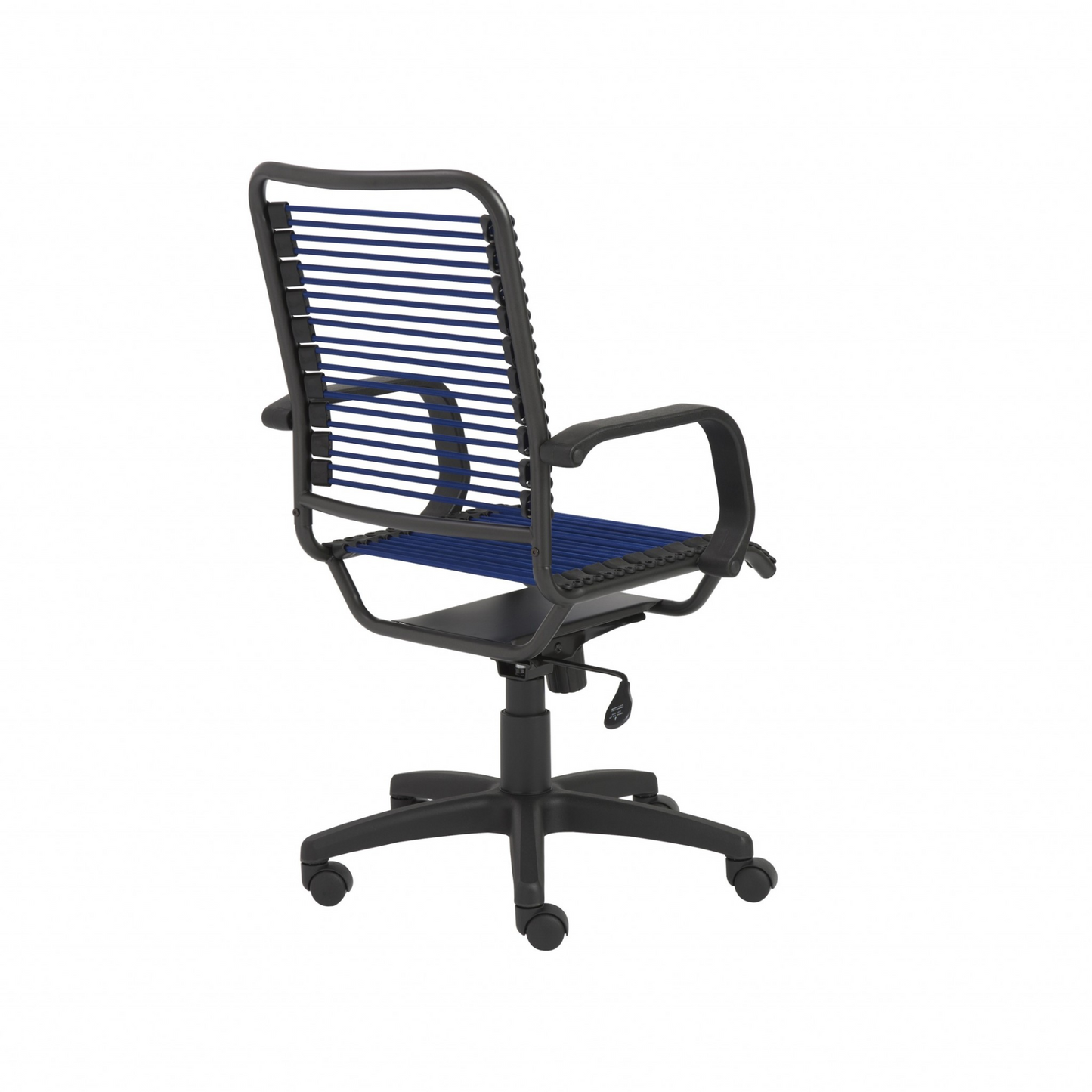 43" Black and Blue Round Bungee Cord High Back Office Chair
