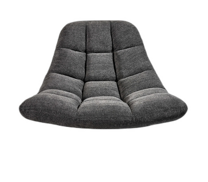 40" X 33" X 33" Dark Grey Soft Textured Fabric And Brushed Steel Chair