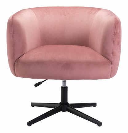 Gusto Glam Pink and Black Swivel Accent Chair