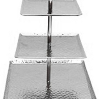 Hammered Square Shaped Three Tier Stand