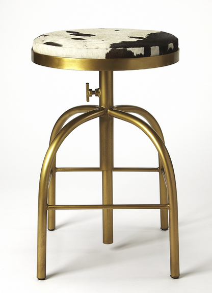 Hair On Hide Leather Bar Stool