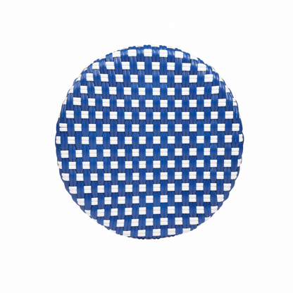 Blue And White Rattan Counter Stool
