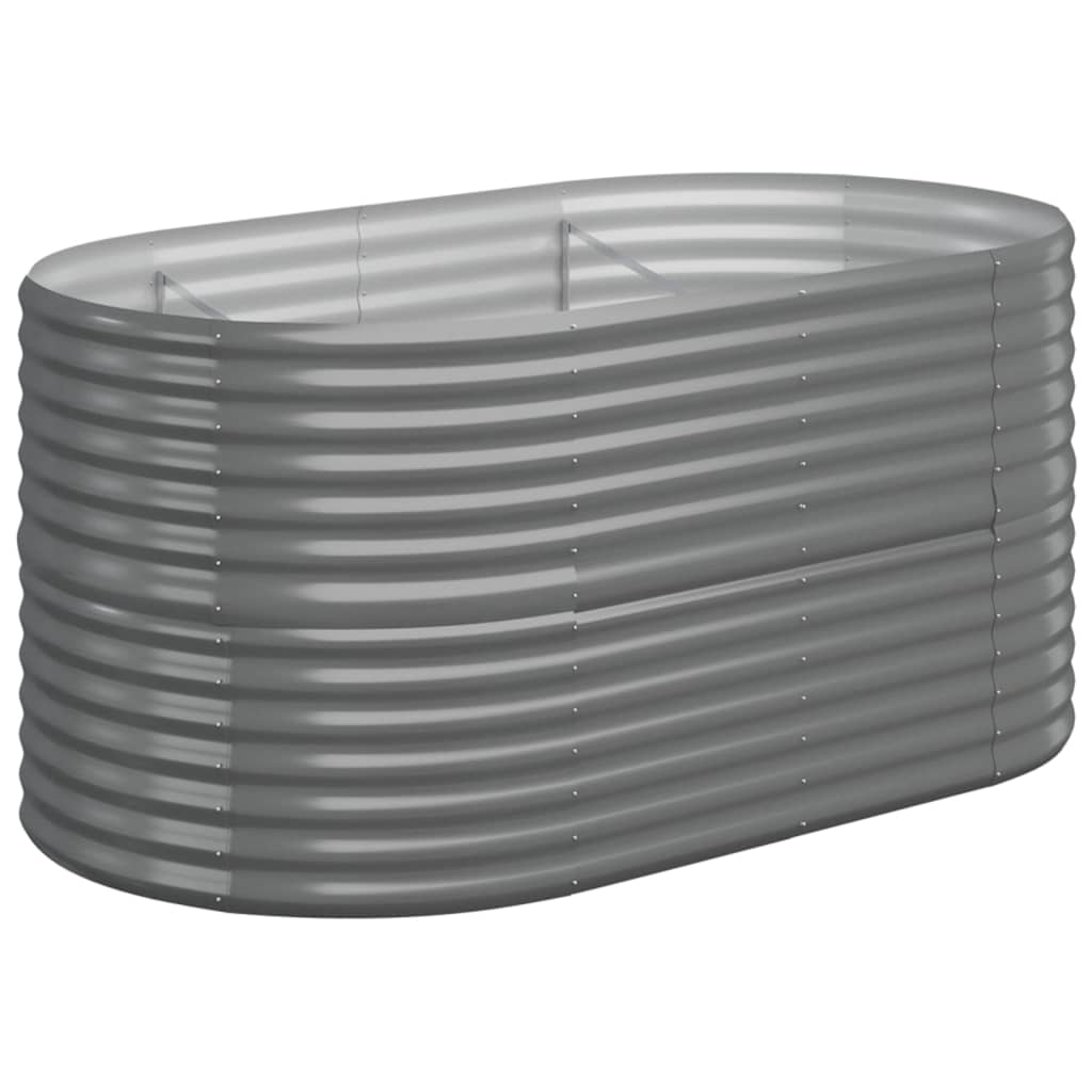 vidaXL Garden Raised Bed Powder-coated Steel 59.8"x31.5"x26.8" Gray
