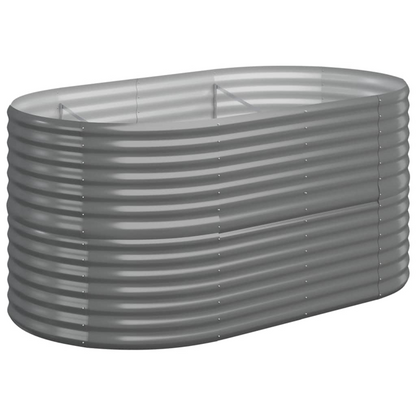 vidaXL Garden Raised Bed Powder-coated Steel 59.8"x31.5"x26.8" Gray