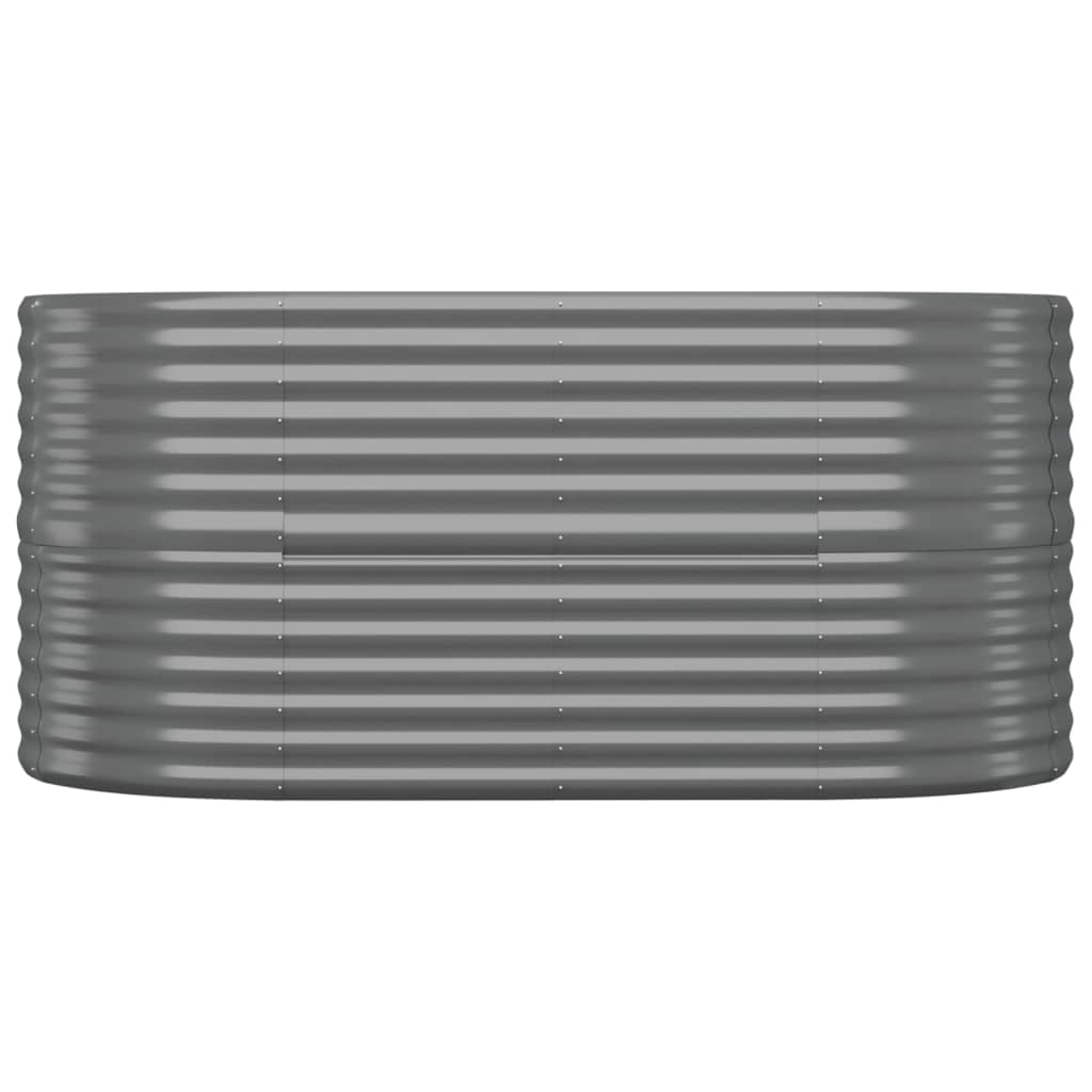 vidaXL Garden Raised Bed Powder-coated Steel 59.8"x31.5"x26.8" Gray